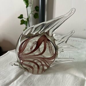 Hand blown art glass tropical fish paperweight
